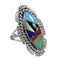 Authentic Sterling Silver Southwestern Multicolor Inlay Ring Size 4-3/4 QX77765
