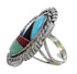 Authentic Sterling Silver Southwestern Multicolor Inlay Ring Size 4-3/4 QX77765