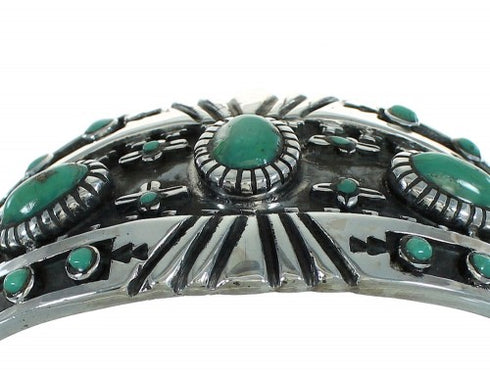 Turquoise Genuine Sterling Silver Southwest Sturdy Cuff Bracelet RX78353