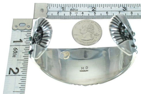 Turquoise Genuine Sterling Silver Southwest Sturdy Cuff Bracelet RX78353