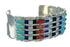 Genuine Sterling Silver Southwest Multicolor Inlay Cuff Bracelet AX78088