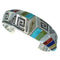Sterling Silver Southwestern Multicolor Water Wave Cuff Bracelet AX78096
