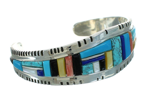 Silver Southwestern Multicolor Cuff Bracelet AX78100