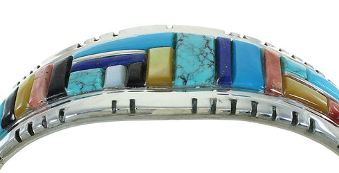 Silver Southwestern Multicolor Cuff Bracelet AX78100