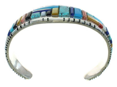 Silver Southwestern Multicolor Cuff Bracelet AX78100