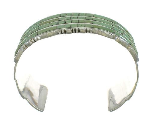 Turquoise Inlay Southwestern Sterling Silver Cuff Bracelet AX77970