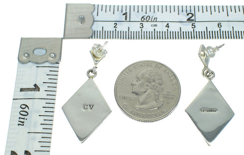 Southwest Multicolor Sterling Silver Post Dangle Earrings AX81220