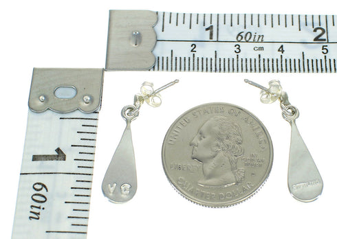 Southwest Multicolor Sterling Silver Tear Drop Post Dangle Earrings AX81223