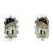 Native American Village Design Multicolor Sterling Silver Post Earrings AX81238