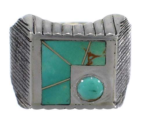 Turquoise And Silver Southwestern Ring Size 5-1/4 WX80933