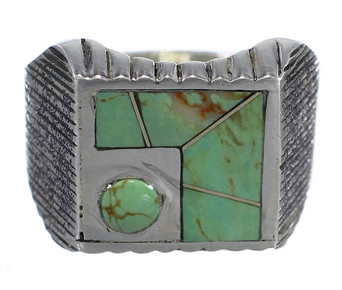 Silver Southwestern Turquoise Ring Size 6-3/4 WX80952
