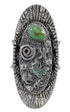 Southwestern Sterling Silver Turquoise Butterfly Bear Ring Size 5-3/4 WX81030