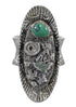 Sterling Silver Turquoise Butterfly Bear Southwest Ring Size 8-1/2 WX81031