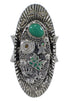 Southwest Turquoise Silver Butterfly Bear Ring Size 5-1/4 WX81043