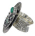 Southwest Turquoise Silver Butterfly Bear Ring Size 5-1/4 WX81043