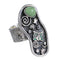 Turquoise And Sterling Silver Southwestern Butterfly Water Wave Ring Size 6-3/4 WX81074