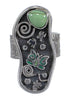 Turquoise And Sterling Silver Southwestern Butterfly Water Wave Ring Size 6-3/4 WX81074