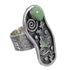 Turquoise And Silver Southwestern Butterfly Water Wave Ring Size 7-1/2 WX81113