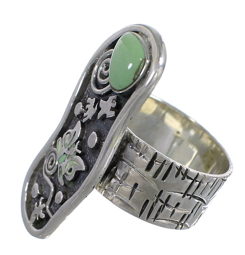 Turquoise And Silver Butterfly Water Wave Southwest Ring Size 6 WX81104