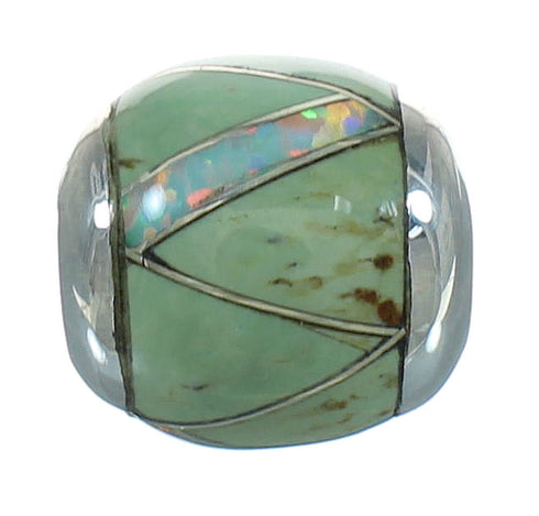 Sterling Silver Turquoise And Opal Bead Pendant VX65234