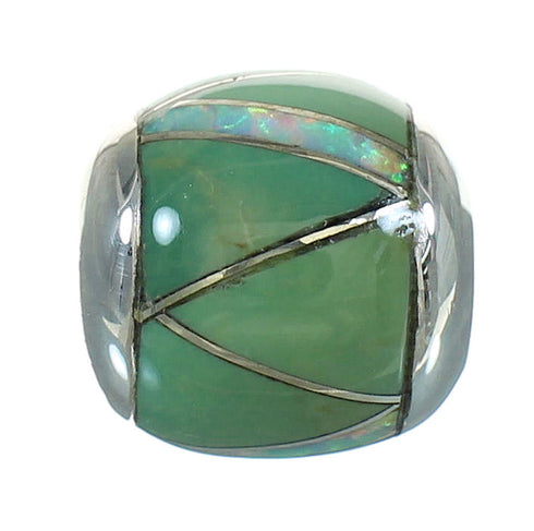 Genuine Sterling Silver Turquoise And Opal Bead Pendant VX65239