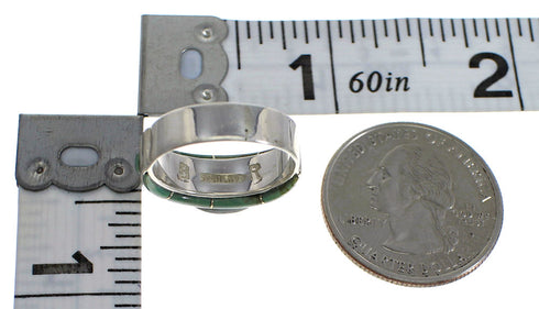 Southwest Sterling Silver Turquoise Inlay Ring Size 5-3/4 YX81337