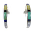 Southwestern Silver Multicolor Post Hoop Earrings QX72457