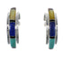 Southwest Genuine Sterling Silver Multicolor Post Hoop Earrings QX72466