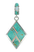 Genuine Sterling Silver Turquoise And Opal Slide Pendant VX65497