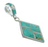 Genuine Sterling Silver Turquoise And Opal Slide Pendant VX65497