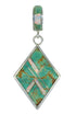 Authentic Sterling Silver Turquoise And Opal Slide Pendant VX65498