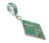 Southwest Genuine Sterling Silver Turquoise And Opal Slide Pendant VX65500