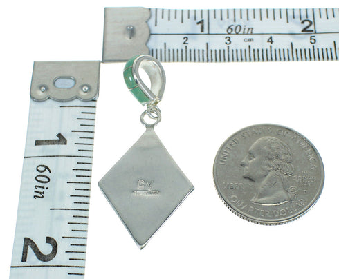 Southwest Genuine Sterling Silver Turquoise And Opal Slide Pendant VX65500