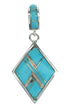 Authentic Sterling Silver Turquoise And Opal Southwest Slide Pendant VX65504