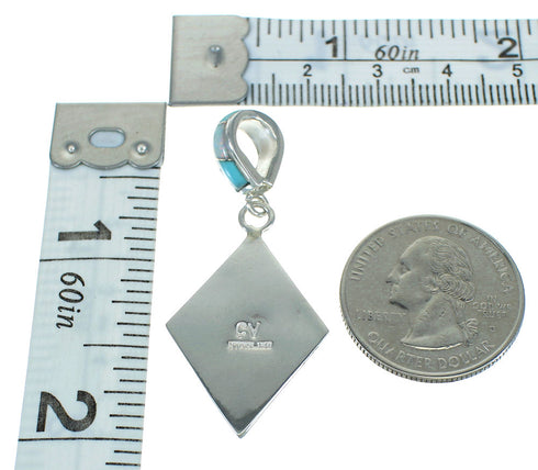 Authentic Sterling Silver Turquoise And Opal Southwest Slide Pendant VX65504