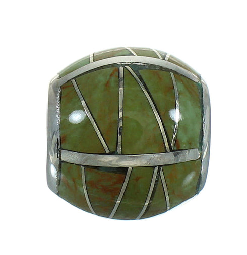 Sterling Silver Southwestern Turquoise Inlay Bead Pendant RX65825