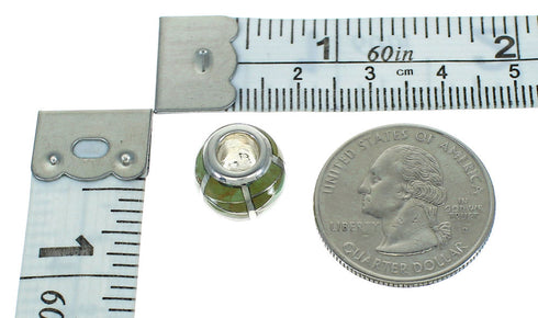 Sterling Silver Southwestern Turquoise Inlay Bead Pendant RX65825