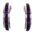 Magenta Turquoise Sterling Silver Southwest Post Hoop Earrings VX65433
