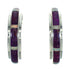 Genuine Sterling Silver Magenta Turquoise Opal Inlay Post Hoop Earrings RX66321