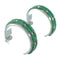 Silver Turquoise Inlay Southwest Post Hoop Earrings AX66248