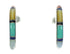 Multicolor Authentic Sterling Silver Post Hoop Earrings RX66227