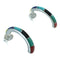 Authentic Sterling Silver Multicolor Post Hoop Earrings RX66278
