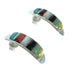 Authentic Sterling Silver Multicolor Post Hoop Earrings RX66293