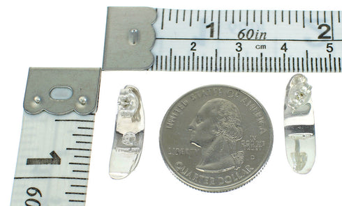 Authentic Sterling Silver Multicolor Post Hoop Earrings RX66293