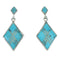 Turquoise And Sterling Silver Southwestern Post Dangle Earrings