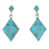 Turquoise And Sterling Silver Southwestern Post Dangle Earrings