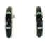 Southwest Sterling Silver Jet Opal Inlay Post Hoop Earrings RX65719