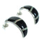 Southwest Jet Opal Inlay Sterling Silver Post Hoop Earrings RX65747