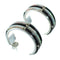 Southwestern Jet Opal Inlay Sterling Silver Post Hoop Earrings RX65751