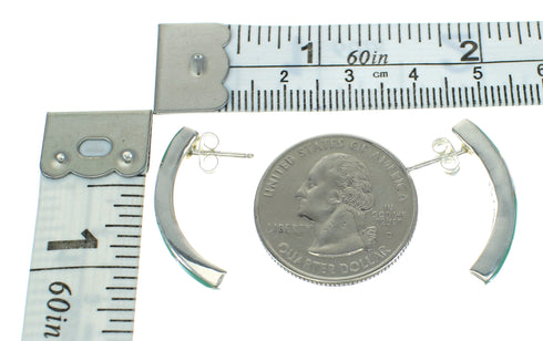 Southwest Turquoise Opal Genuine Sterling Silver Post Hoop Earrings RX66135